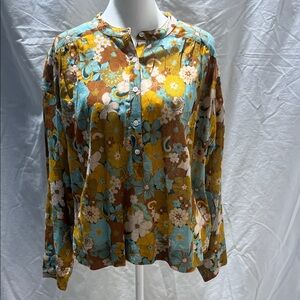 Sundry Floral Button-Up Women's Top